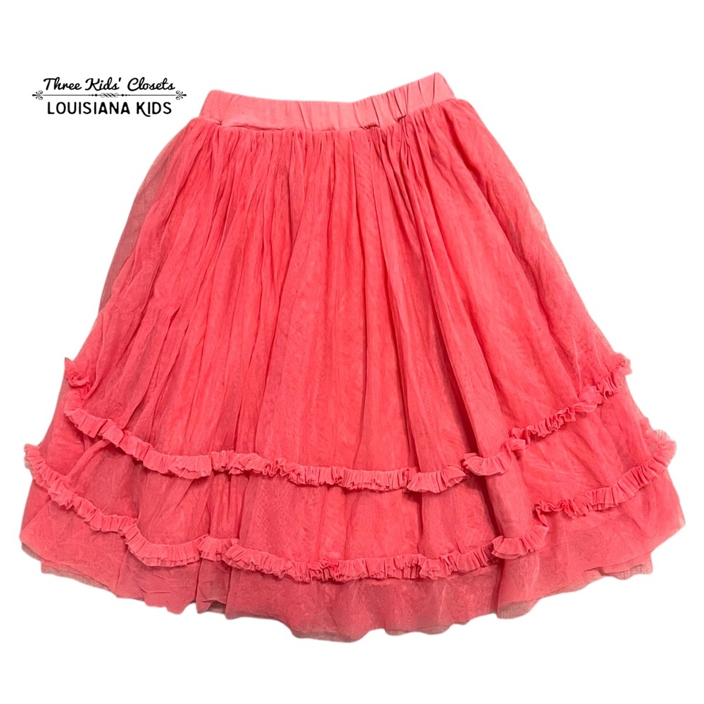 Kite 10-11Y Coral Pink Layered Mesh Tulle Skirt